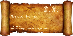Mangol Norma névjegykártya